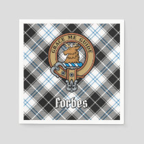 Clan Forbes Crest over Dress Tartan Napkins
