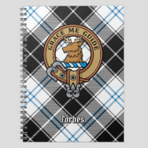 Clan Forbes Crest over Dress Tartan Notebook