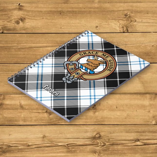 Clan Forbes Crest over Dress Tartan Notebook (Creator Uploaded)