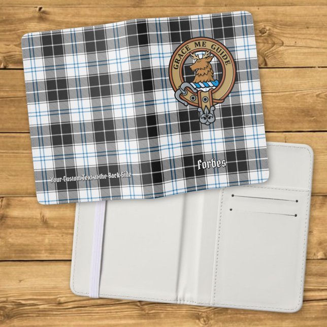 Clan Forbes Crest over Dress Tartan Passport Holder (Creator Uploaded)
