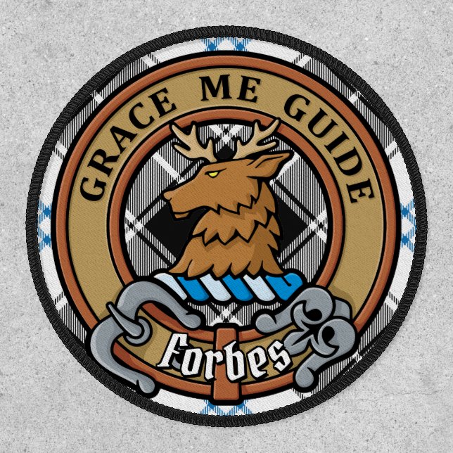Clan Forbes Crest over Dress Tartan Patch (Front)