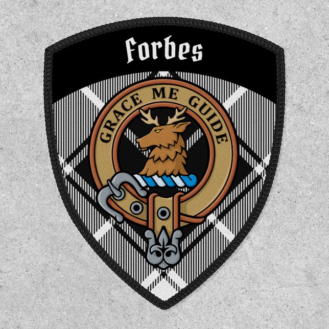 Clan Forbes Crest over Dress Tartan Patch (Front)