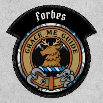 Clan Forbes Crest over Dress Tartan Patch
