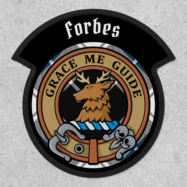 Clan Forbes Crest over Dress Tartan Patch (Front)