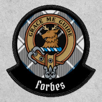 Clan Forbes Crest over Dress Tartan Patch