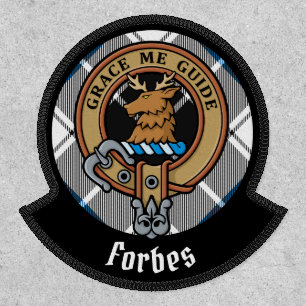 Clan Forbes Crest over Dress Tartan Patch