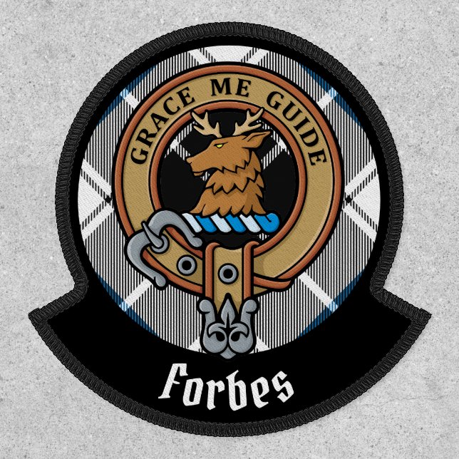 Clan Forbes Crest over Dress Tartan Patch (Front)