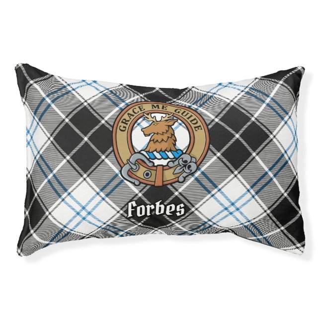 Clan Forbes Crest over Dress Tartan Pet Bed (Front)