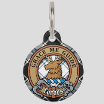 Clan Forbes Crest over Dress Tartan Pet ID Tag