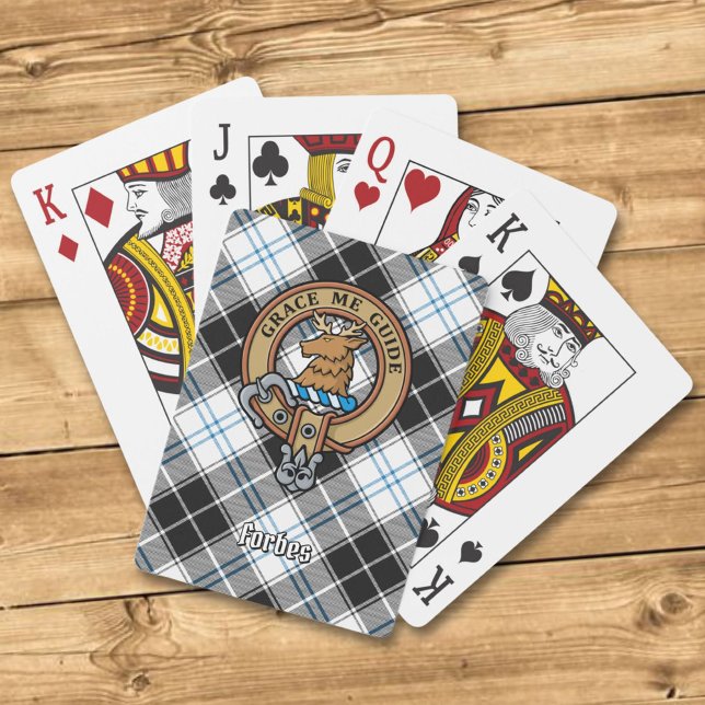 Clan Forbes Crest over Dress Tartan Poker Cards (Creator Uploaded)
