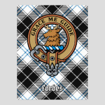 Clan Forbes Crest over Dress Tartan Poster