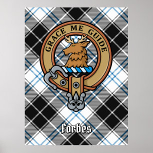 Clan Forbes Crest over Dress Tartan Poster