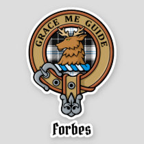 Clan Forbes Crest over Dress Tartan Sticker