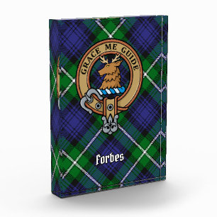 Clan Forbes Crest over Tartan Acrylic Award