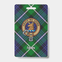 Clan Forbes Crest over Tartan Badge