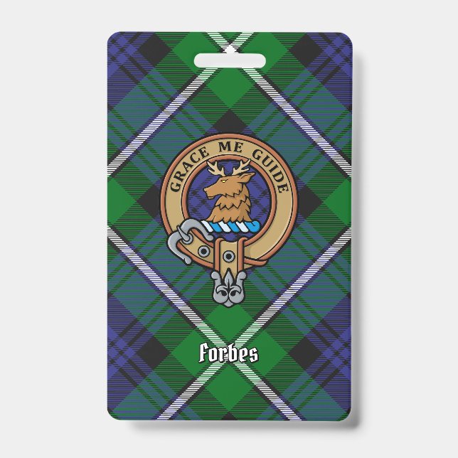 Clan Forbes Crest over Tartan Badge (Front)