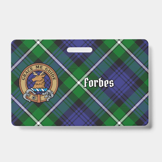 Clan Forbes Crest over Tartan Badge (Front)
