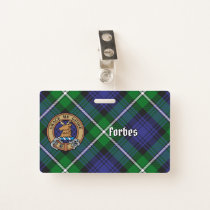 Clan Forbes Crest over Tartan Badge