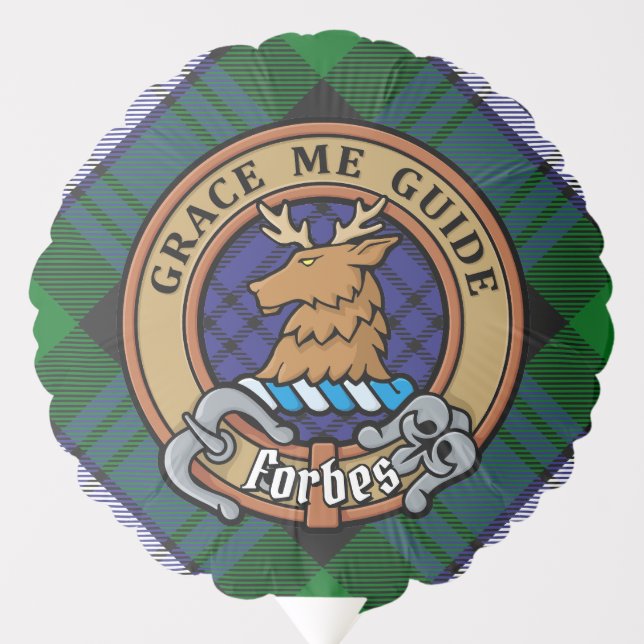 Clan Forbes Crest over Tartan Balloon (Front)
