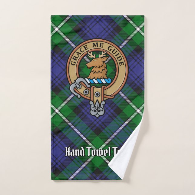 Clan Forbes Crest over Tartan Bath Towel Set (Hand Towel)