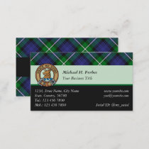 Clan Forbes Crest over Tartan Business Card