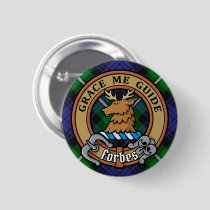 Clan Forbes Crest over Tartan Button