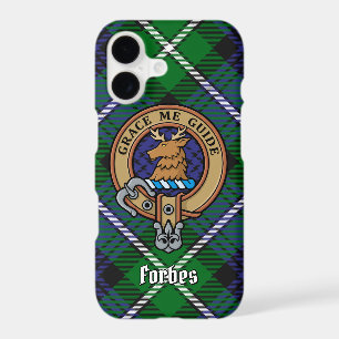 Clan Forbes Crest over Tartan iPhone 17 Case