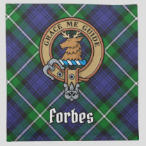 Clan Forbes Crest over Tartan Cloth Napkin