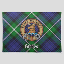 Clan Forbes Crest over Tartan Cloth Placemat