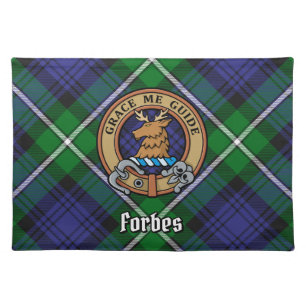 Clan Forbes Crest over Tartan Cloth Placemat