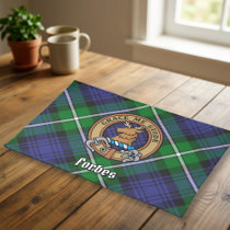 Clan Forbes Crest over Tartan Cloth Placemat