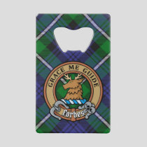 Clan Forbes Crest over Tartan Credit Card Bottle Opener