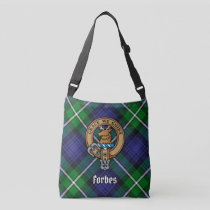 Clan Forbes Crest over Tartan Crossbody Bag