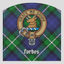 Clan Forbes Crest over Tartan Door Sign