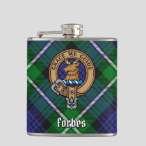 Clan Forbes Crest over Tartan Flask