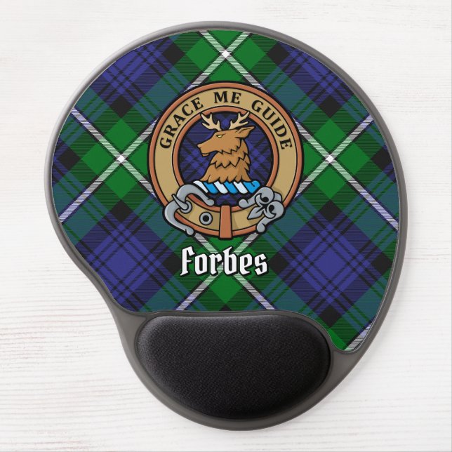 Clan Forbes Crest over Tartan Gel Mouse Pad (Front)