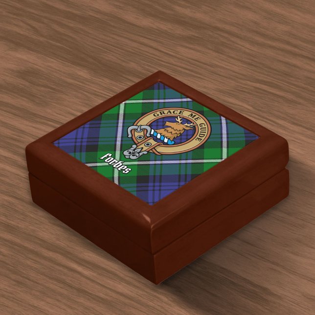 Clan Forbes Crest over Tartan Gift Box (Creator Uploaded)