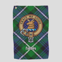 Clan Forbes Crest over Tartan Golf Towel