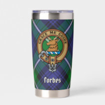 Clan Forbes Crest over Tartan Insulated Tumbler