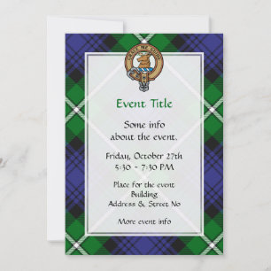 Clan Forbes Crest over Tartan Invitation
