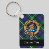 Clan Forbes Crest over Tartan Keychain