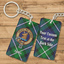 Clan Forbes Crest over Tartan Keychain