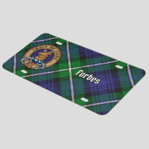 Clan Forbes Crest over Tartan License Plate