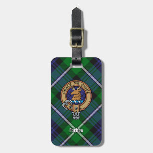 Clan Forbes Crest over Tartan Luggage Tag