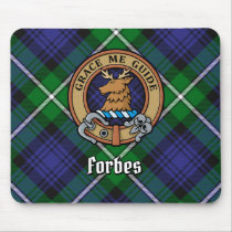 Clan Forbes Crest over Tartan Mouse Pad