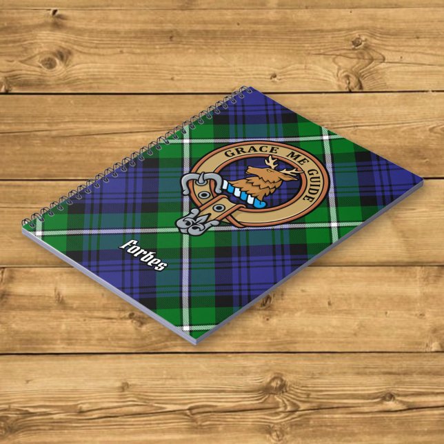 Clan Forbes Crest over Tartan Notebook (Creator Uploaded)