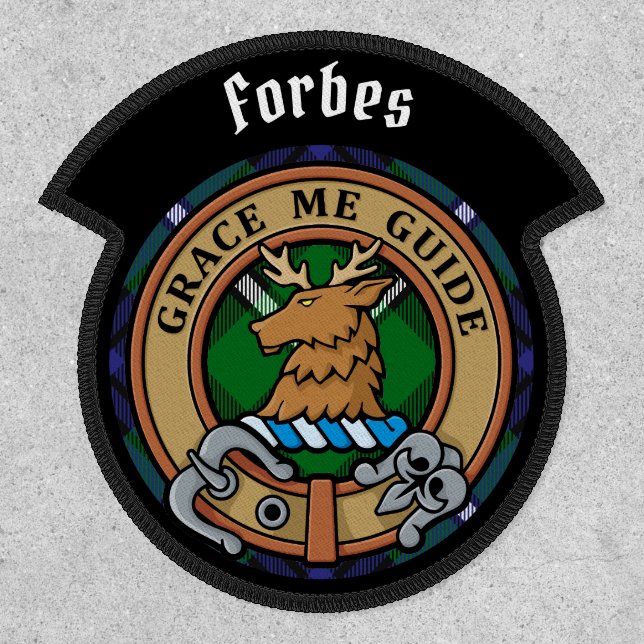 Clan Forbes Crest over Tartan Patch (Front)