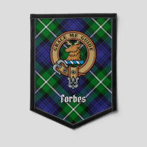 Clan Forbes Crest over Tartan Pennant