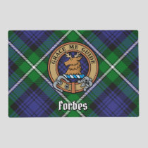 Clan Forbes Crest over Tartan Placemat