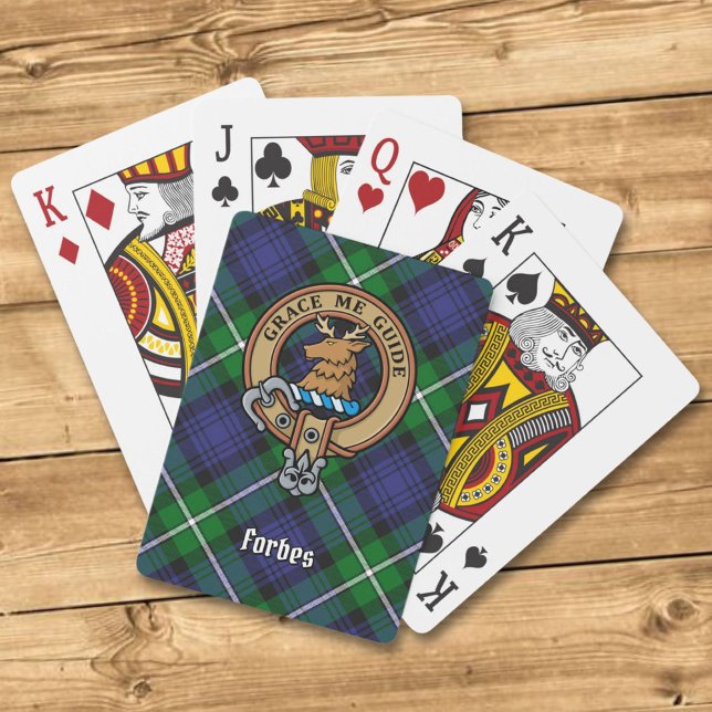 Clan Forbes Crest over Tartan Poker Cards (Creator Uploaded)